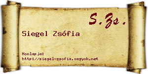 Siegel Zsófia névjegykártya