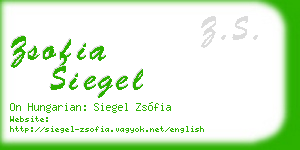 zsofia siegel business card